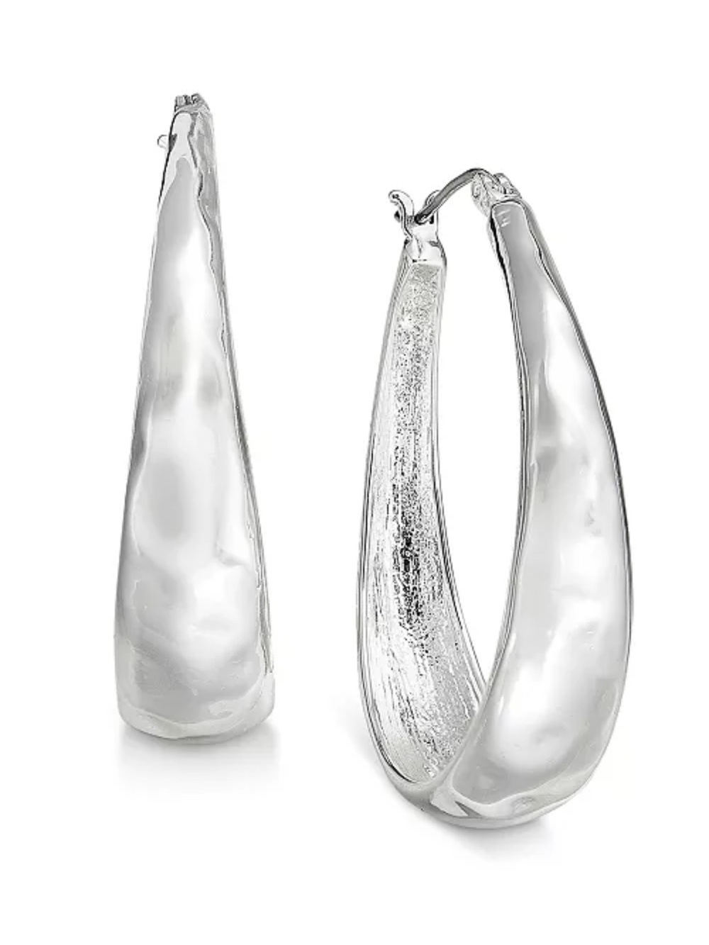 Style & Co. Sculpted Silver Tapered Hoop Earrings